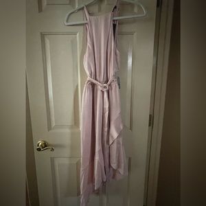NWT Express Rose Colored Hi-Low Ruffle Dress